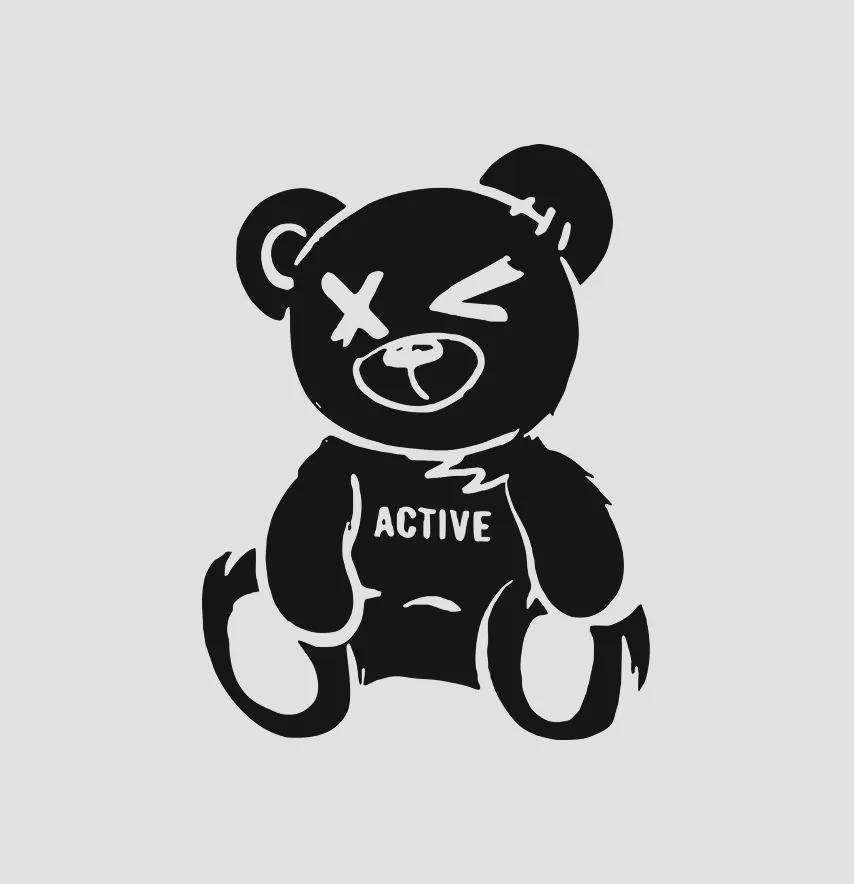 Термоналіпка "Active ведмедик" 14,5*20 см чорного кольору-0