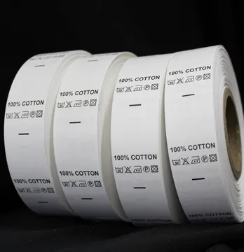 Бирка внутренняя "100% Cotton" из нейлона 25*40 мм (50 м)