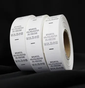 Бирка внутренняя "80/15/5% Wool/Polyester/Viscose" из нейлона 25*40 мм (50 м)