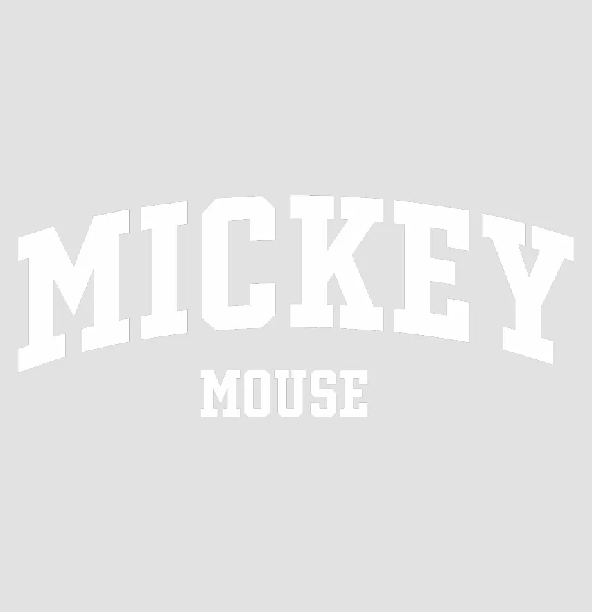 Термоналіпка "Mickey напис" 15*6 см білого кольору-1