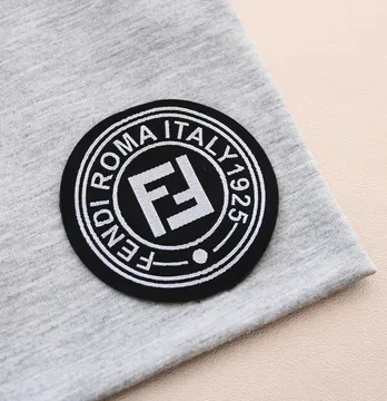 Нашивка жакардова "FF Roma" d = 60 мм чорна на флізеліновій основі