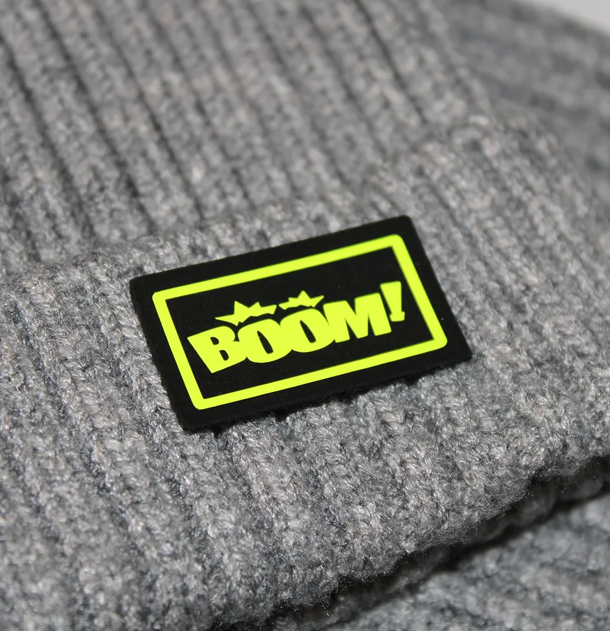 Нашивка "BOOM!" 35*20 мм черного цвета с лимонным-1