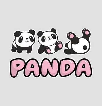 Термонаклейка "Panda" 14,5*9 см розовая надпись
