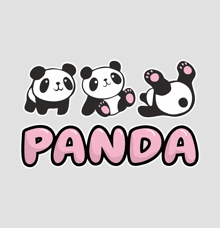 Термоналіпка "Panda" 14,5*9 см рожевий напис-0