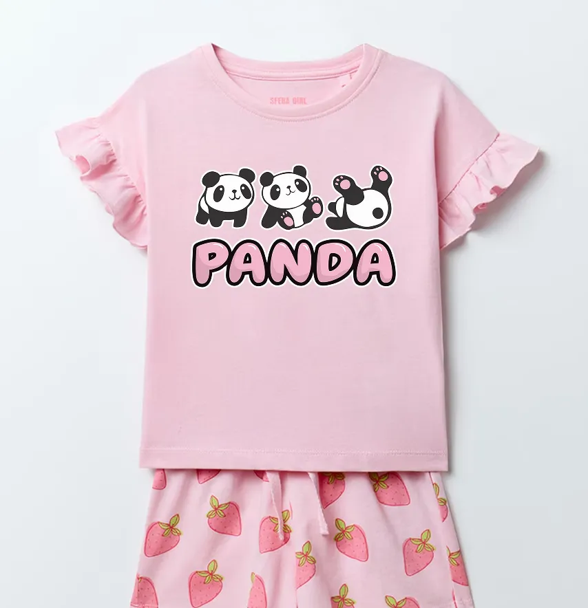 Термоналіпка "Panda" 14,5*9 см рожевий напис-1