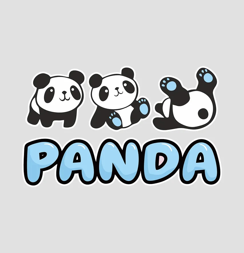 Термоналіпка "Panda" 14,5*9 см блакитний напис-0