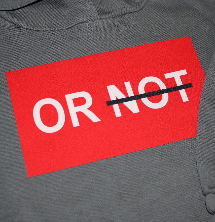 Нашивка тканевая "Or not" 25*15 см красного цвета-0