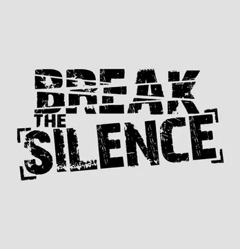 Термоапликация  "Break the silence" 27*14,5 см черного цвета