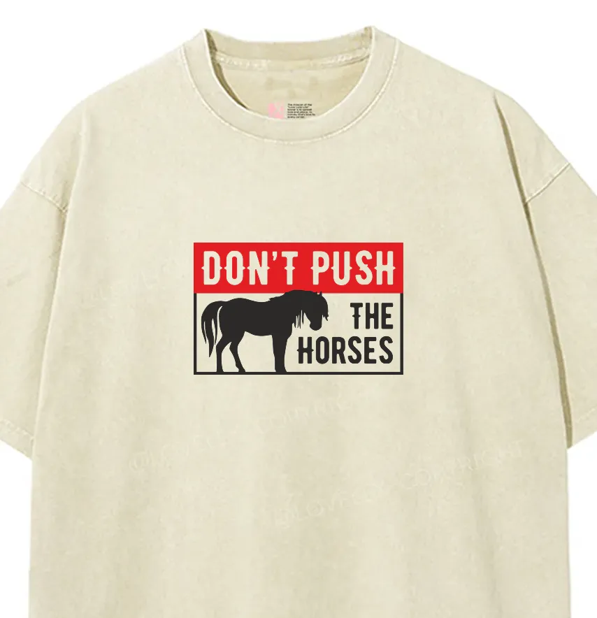 Термонаклейка "Don't Push зе хорсес"19*12 см-1