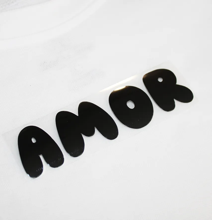 Термоаплікація об'ємна пуф "Amor" 12*3,5 см чорного кольору-0