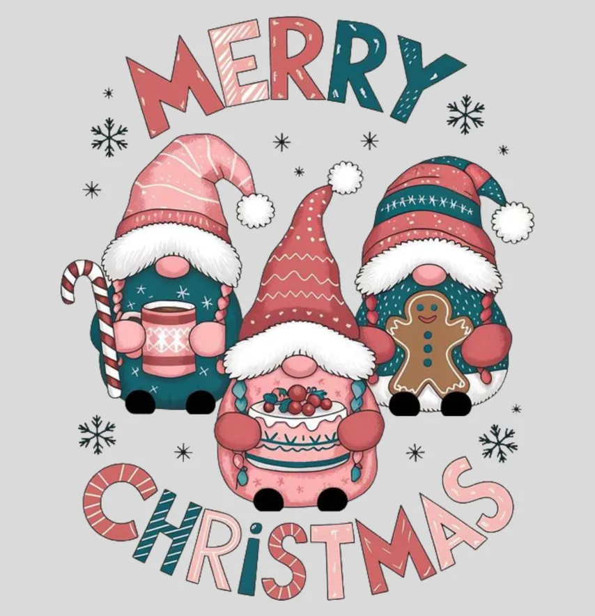 Термоналіпка "Merry christmas" три гноми 15,5*19 см-1