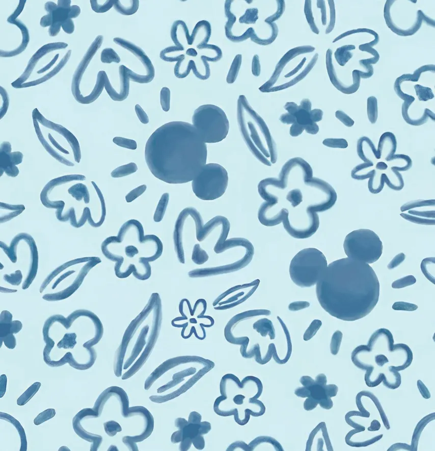 Ткань плащевка "Канада - Mickey на голубом" ширина 150 см (110г/м2) 100% poliester -4