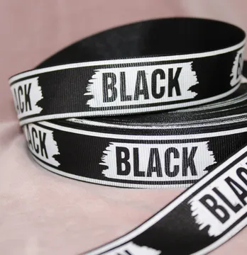 Тесьма репсовая "Black" 30 мм черного цвета