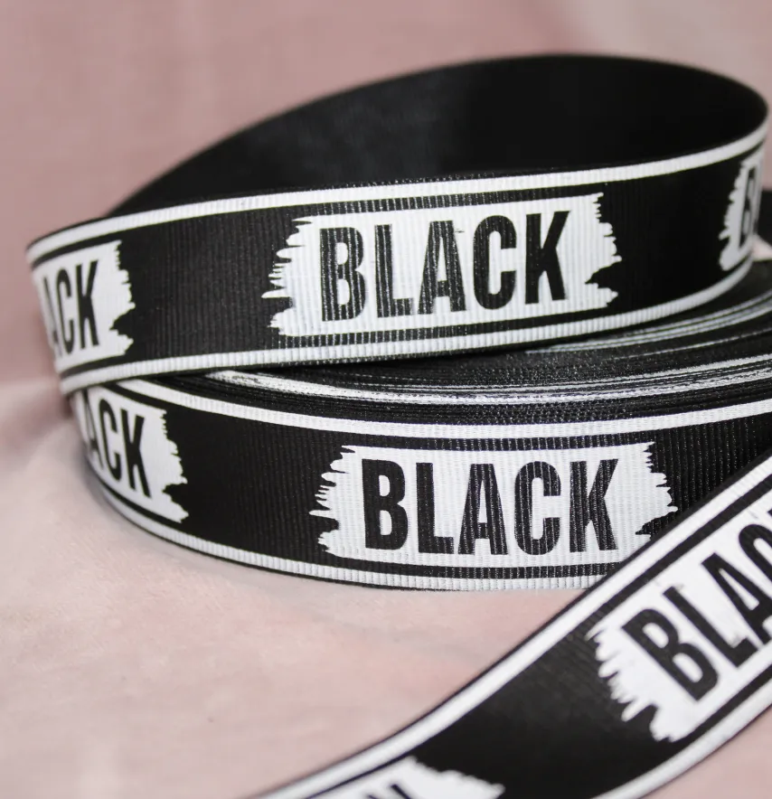 Тасьма репсова "Black" 30 мм чорного кольору-0