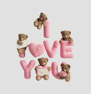 Термонаклейка "Мишки I love you" 16*19 см