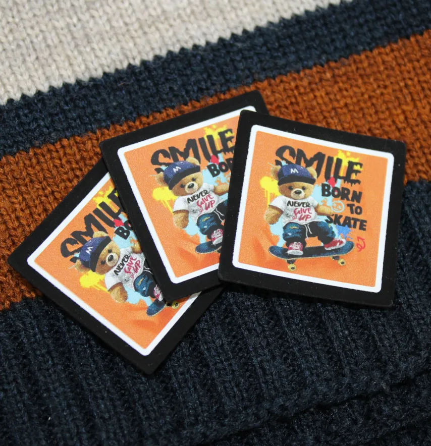 Нашивка "Smile" медвежонок 35мм-1
