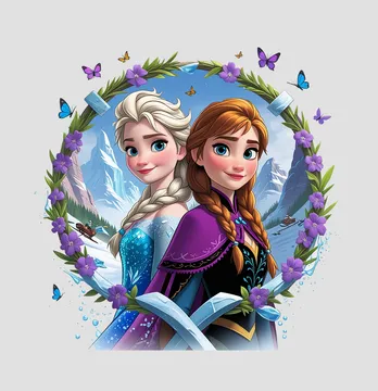 Термонаклейка "Холодное сердце Анна и Эльза" 18,5*19 см