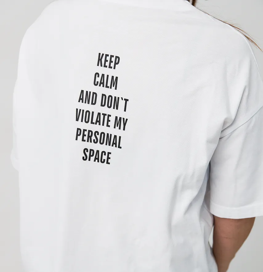 Футболка жіноча оверсайз "Keep calm" білого кольору-2