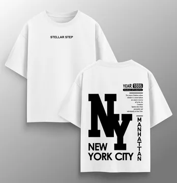 Футболка женская оверсайз "NY" белого цвета