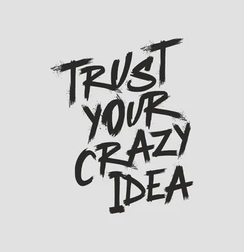 Термонаклейка "Trust your crazy ideas" 15,4*19 см черного цвета