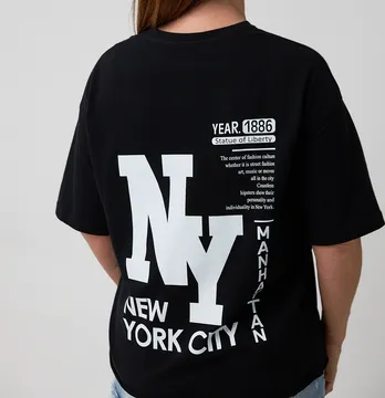 Футболка женская оверсайз "NY" черного цвета