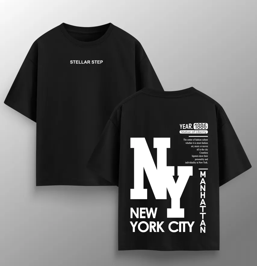 Футболка женская оверсайз "NY" черного цвета-2