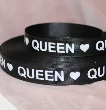 Тесьма репсовая "Queen" 20 мм черного цвета