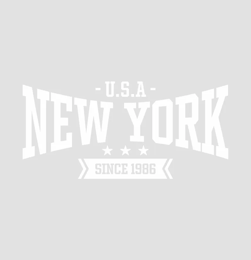 Термоналіпка "New York" 19*9 см білого кольору-1