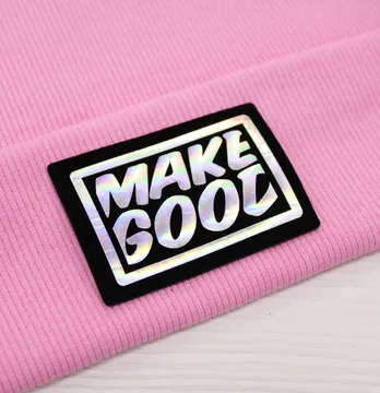 Нашивка "MAKE GOOD" 70*50мм черного цвета с голограммой