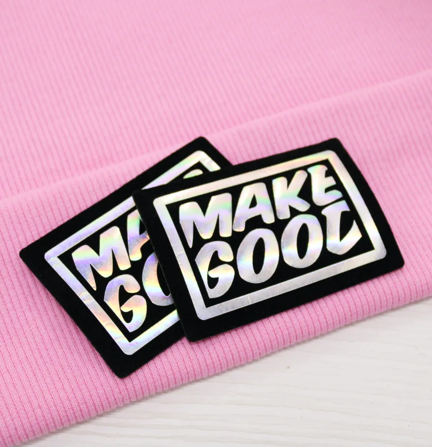 Нашивка "MAKE GOOD" 70*50мм черного цвета с голограммой-1