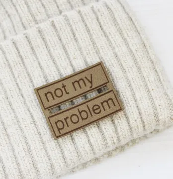 Нашивка "Not my problem" 60*45 мм пісочного кольору
