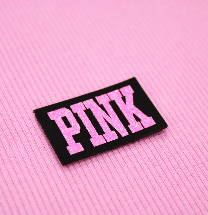 Нашивка з глітеру "Pink" 40*25 мм-0