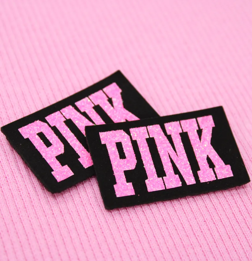 Нашивка з глітеру "Pink" 40*25 мм-1