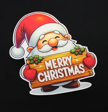Нашивка тканева фігурна "Санта" merry christmas 23 см
