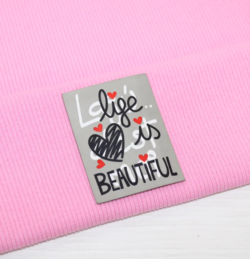 Нашивка "Life is beautiful" 45*60 мм-1
