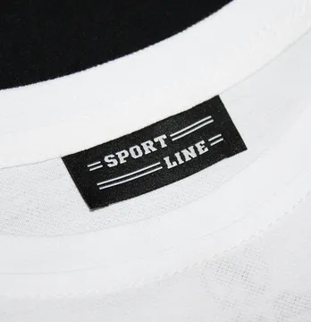 Бирка жаккардовая "Sport Line" 50*20 мм черного цвета с белым