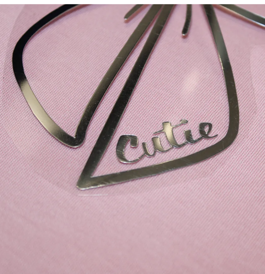 Термоаплікація з плівки "Бант cutie" 11*12,5 см срібного кольору-3