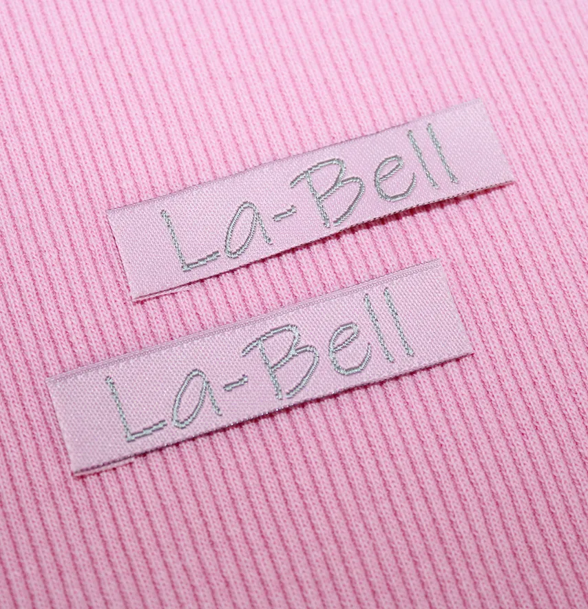 Бирка жаккардовая "La-Bell" 50*12 мм розового цвета-2