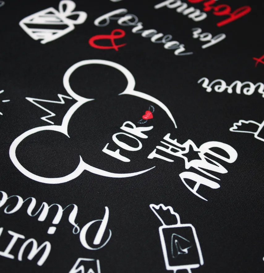 Ткань плащевка "Канада - Mickey xoxo" ширина 150 см (110г/м2) 100% poliester -3