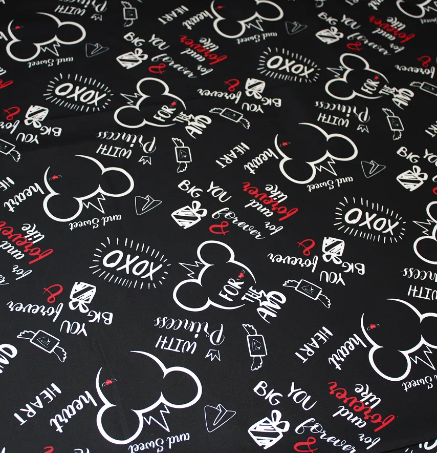 Ткань плащевка "Канада - Mickey xoxo" ширина 150 см (110г/м2) 100% poliester -5
