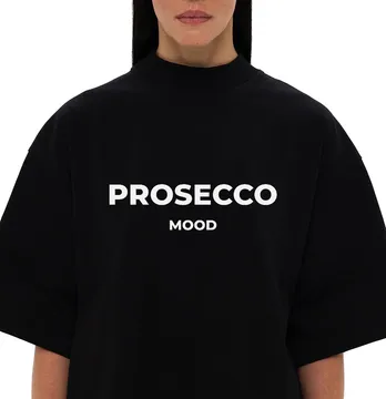 Термонаклейка "Prosecco mood" 19*5,5 см белого цвета