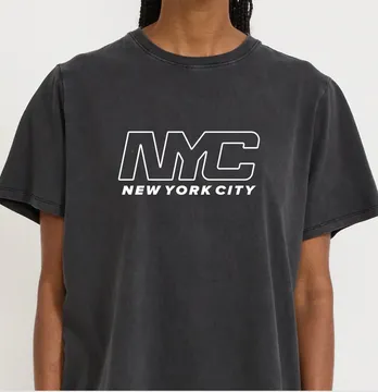 Термонаклейка "NYC New York City" 19*9 см белого цвета