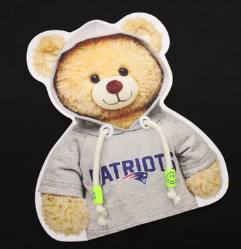 Нашивка тканевая с декором фигурная "Мишка patriot" 20*23 см