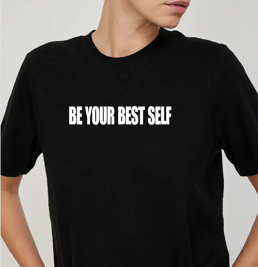 Термонаклейка "Be Your Best Self" 18*3,2 см белого цвета-1