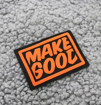 Нашивка "MAKE GOOD" 70*50 мм помаранчевого кольору
