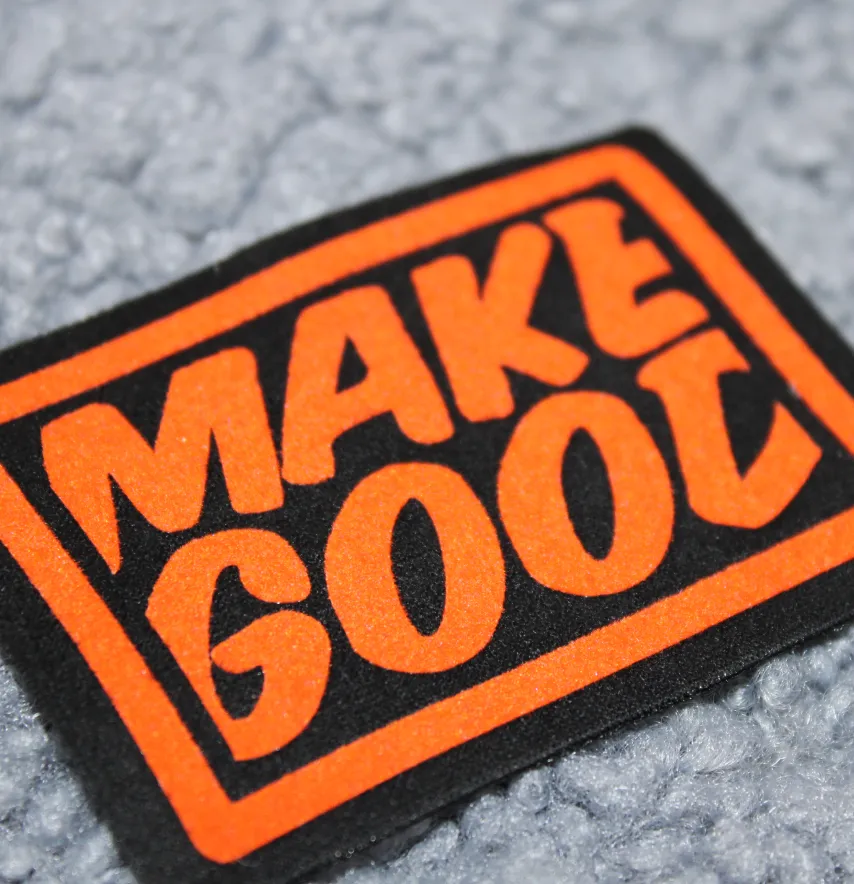 Нашивка "MAKE GOOD" 70*50 мм помаранчевого кольору-2