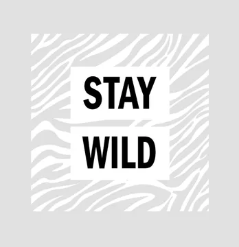 Термоналіпка "Stay wild" 19,5*19,5 см білого кольору