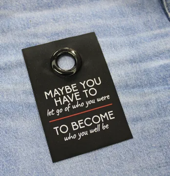 Нашивка "Maybe you have" 80*120 мм білий з червоним напис з металевим люверсом