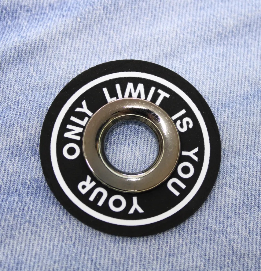 Нашивка "Only limit" d=60 мм чорно-біла з металевим люверсом-0