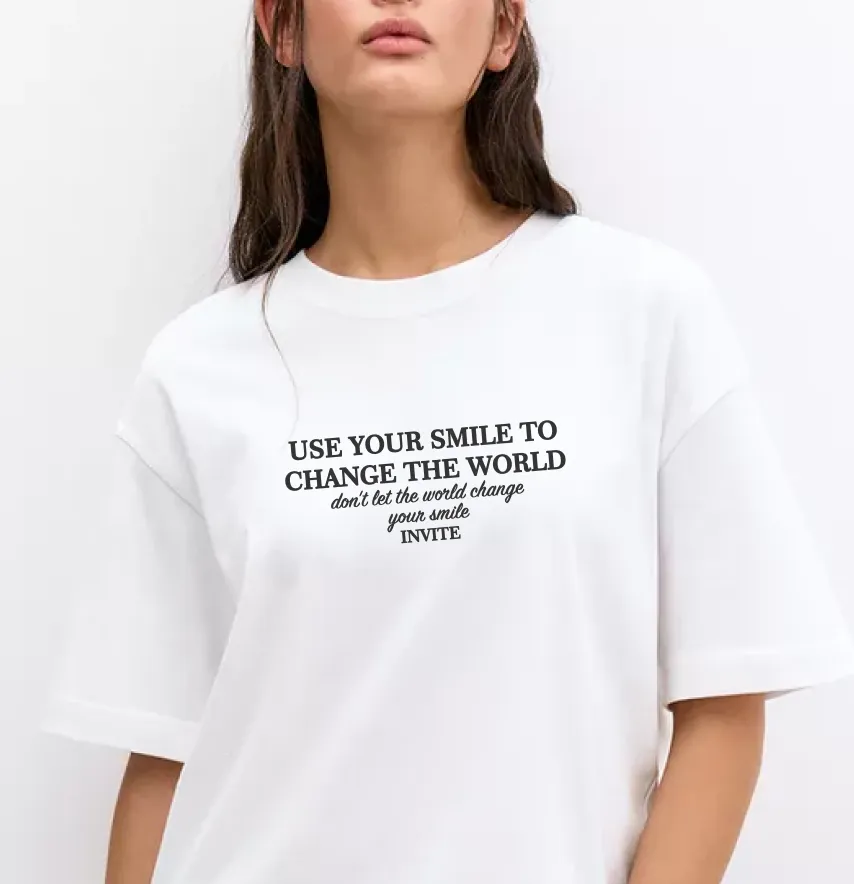 Термоналіпка "Use your smile" 19*7,5 см чорного кольору-1
